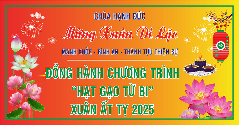 Tp. HCM: H. Củ Chi: Chùa Hạnh Đức đồng hành chương trình “Hạt gạo từ bi xuân Ất tỵ 2025”