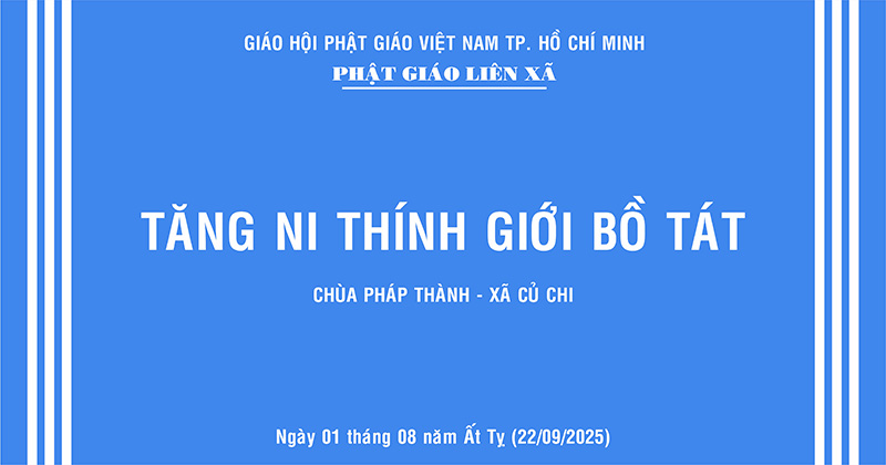 Tp. HCM: xã Củ Chi: Tăng Ni thính giới Bồ Tát