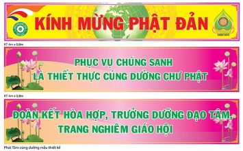 Mẫu banner, băng rôn, biểu ngữ dùng trang trí mùa Phật đản 2014 (Dùng để in)